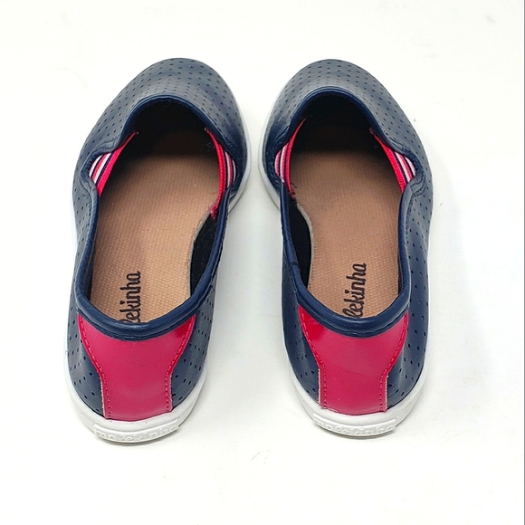 Molekinha Girls Slip On Shoes Size 11.5 Navy Blue White Soles Magenta Brazilian - Picture 4 of 11